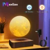 Levitating Moon Magnetic Floating Night Light – 3 Color LED Table Lamp, 3D Moon Design, Wooden Base, Perfect Gift for Home & Office